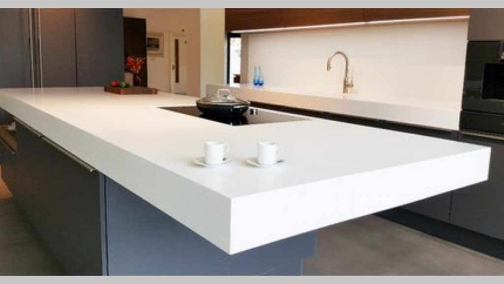 spaces kitchen countertop solid surface 2 - Spaces Kitchen and Wardrobe - Kitchen design, kitchen cabinets, kitchen renovations - Kuching, Sarawak - kitchen countertop,Choosing kitchen countertops,kitchen kuching,countertop material,countertop,kitchen,kitchen countertop malaysia,kitchen cabinet kuching,kitchen countertop kuching - Kitchen Cabinet, Kitchen Design, Kitchen Renovation, Contractor, Kuching.