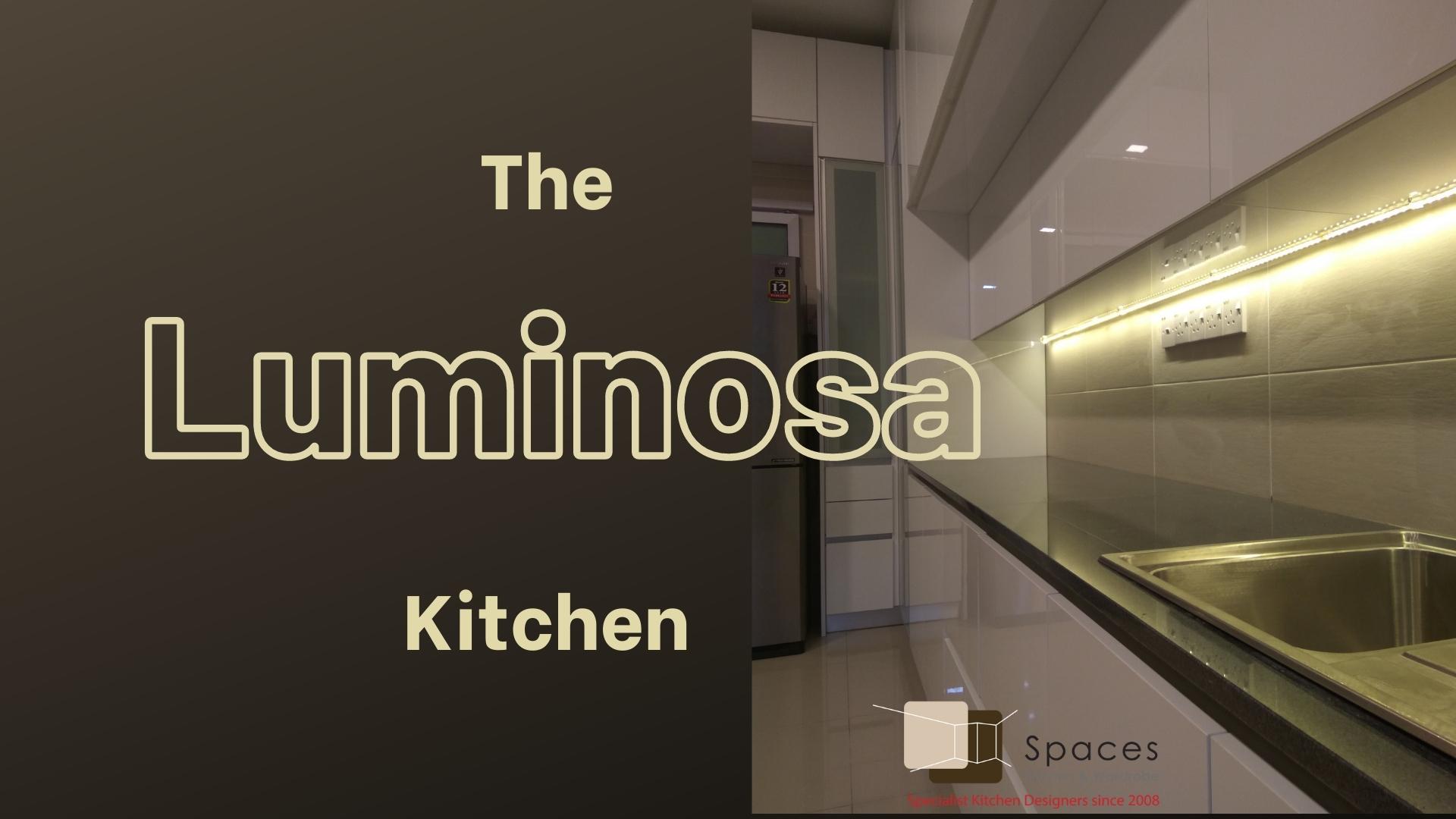Luminosa2 - Spaces Kitchen and Wardrobe - Kitchen design, kitchen cabinets, kitchen renovations - Kuching, Sarawak - acrylic kitchen cabinets, 3g, 4g, glass doors - Kitchen Cabinet, Kitchen Design, Kitchen Renovation, Contractor, Kuching.
